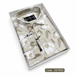 Ash and white print shirt