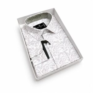 White gray printed shirt